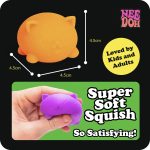 Schylling NeeDoh Teenie Cool Cat - Sensory Squeeze Toy - Contains 3 Mini Groovy Globs - 1.5 Wide - Color May Vary (Pack of 1)