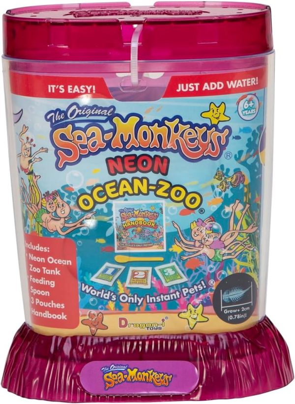 Sea-Monkeys? Ocean Zoo Neon - World's Only Instant Pets? - Assorted Colors - Ages 6+ (Pack of 1)
